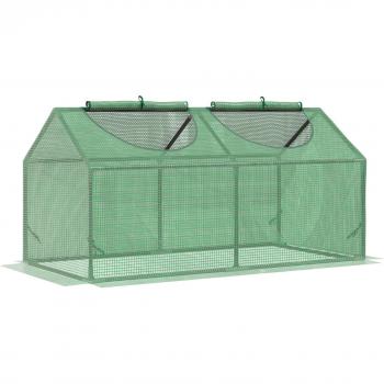 Invernadero de Acero Outsunny 120x60x60 cm con Ventanas Enrollables para Cultivo de Plantas y Verduras