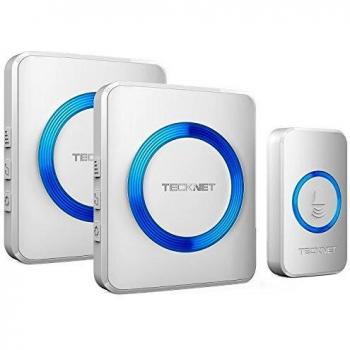 TECKNET Wireless Doorbell, Waterproof Twin Wall Plug-in Cordless Door Chime Kit