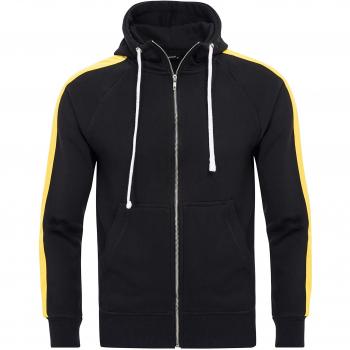 PITTMAN Herren Sweatjacke Retro Zip-Hoodie Schwarz/Gelb