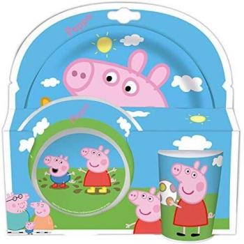 BPA‑freies Peppa‑Wutz Frühstücks­set (Teller, Schale, Becher)