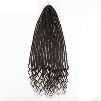 24-Inch Curly Dread Faux Locs Synthetic Hair Extensions