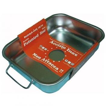 Plat de cuisson rectangulaire en acier inox 30 x 22 cm