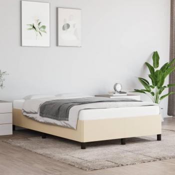 Cadre de lit vieXL sans matelas crème 120x190 cm tissu