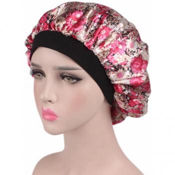 Casquette de nuit en satin pour cheveux bouclés
