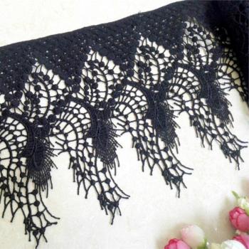 20cm White and Black Tassel Embroidery Lace for DIY Sewing Projects