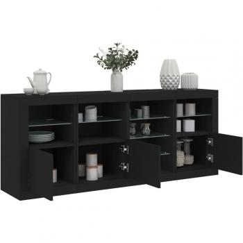 VidaXL Black LED Sideboard 164x37x67 cm