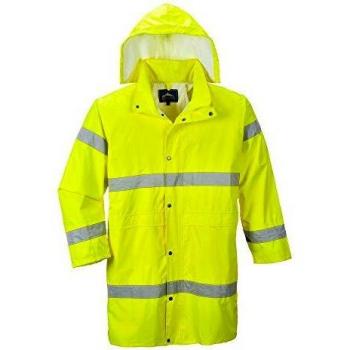 Portwest Hi Vis Long Rain Coat, Yellow, Size: 4XL