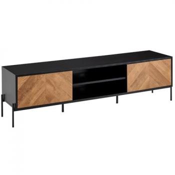 WOHNLING TV Schrank 163x45x40 cm Lowboard Holz Fernsehkommode Fernsehschrank