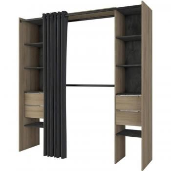M&S Vestidor Armario Abierto Dana Color Kronberg y Sidewalk Dormitorio Moderno
