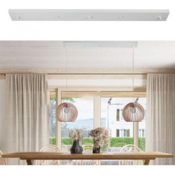 Regleta Metálica Blanca 100 CM – Para 2 o 3 Lámparas