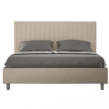 Cama de matrimonio Sunny gris Tórtola símil piel 160x200