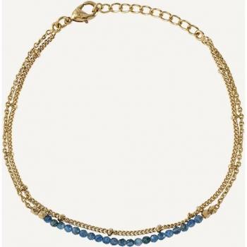 Pulsera doble Gaia oro 18 kt con piedras azules