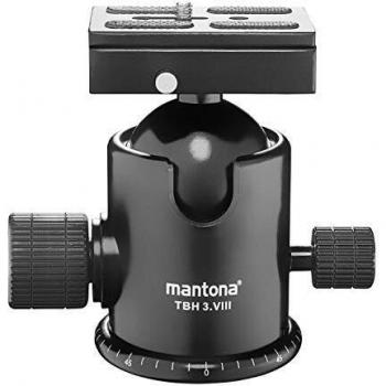 Mantona Basic TBH 3. VIII Kugelkopf (Kugelkopf), Stativkopf, Schwarz
