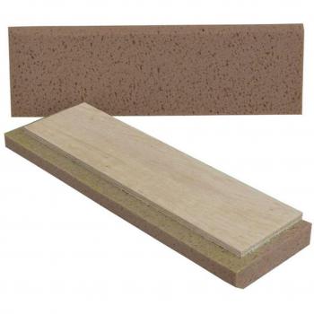 Spugna di ricambio avana per frattazzo 13x42cm con dorso in legno