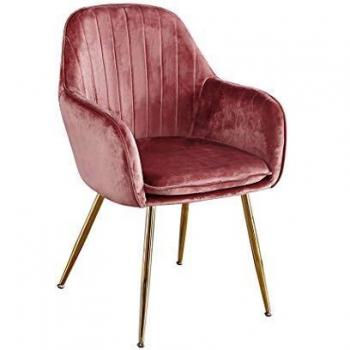 LPD Furniture Lara Velvet Dining Chairs (Pair) with Gold Legs