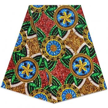 Tissu africain en coton à motifs, garantie cire, tissu à coudre NO.1