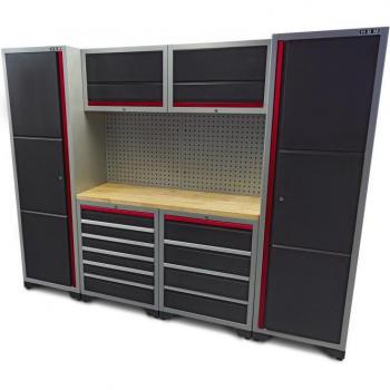 Kit d'atelier professionnel HBM, 9 pièces, noir et rouge