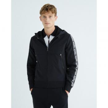 Michael Kors Cardigan para Hombre con Cremallera Completa, Capucha y Cañones Laterales