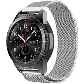 Silbernes 22 mm Edelstahl‑Armband mit Magnetverschluss für Moto 360 2nd Gen