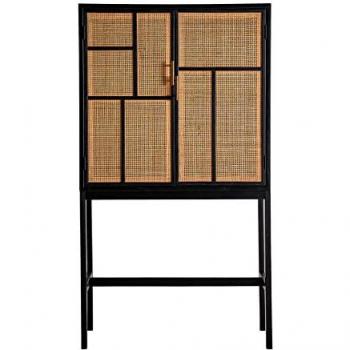 Armoire Bois de Pin Noir Kodu 80x38x144 cm