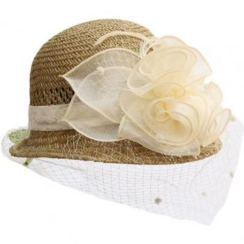 Floral Bowknot Mesh Veil Bucket Hat for Women – Retro Hepburn Style