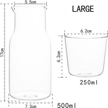 Itrintal Transparent Glass Milk Tea Bottle and Cup Set