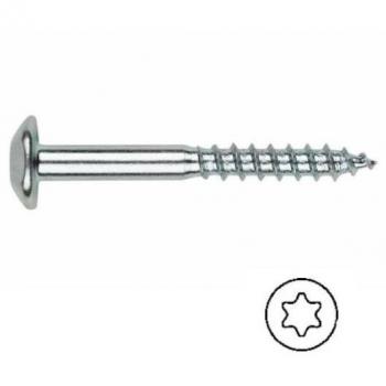 Tornillo de seguridad para madera inviolable con cabeza Torx cincada de 7x60mm