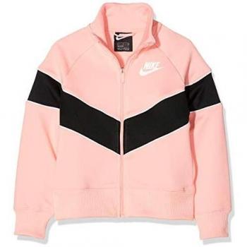 Nike G NSW Heritage FZ Pants Girl, Bleached Coral/Black/White/White, FR: XS