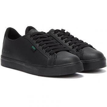 Kickers Junior Black Leather Tovni Lacer Trainers