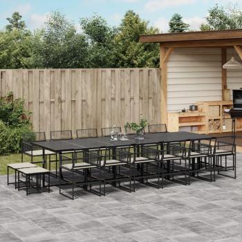 VidaXL Garten-Essgruppe 17-tlg. mit Kissen Poly Rattan