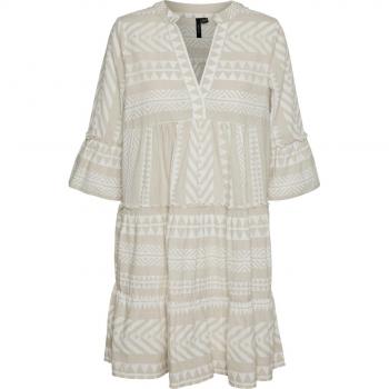 Vero Moda Damen Sommerkleid Dicthe 10225127 Beige Loose Fit XL