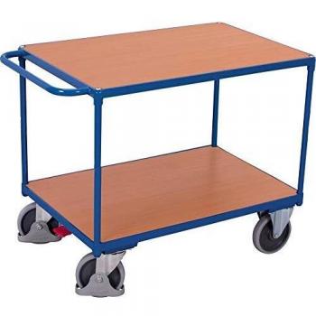 Chariot de table 500 kg 1200 x 800 mm 2 étages en bois