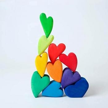 Grimm's Colorful Heart Building Blocks
