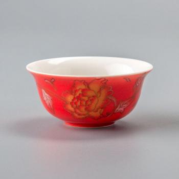 22ML Red and Black Vintage Tea Cups Set