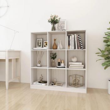 Estantería/divisor de espacios madera de pino 104x33,5x110 cm Natural, Blanco, Gris