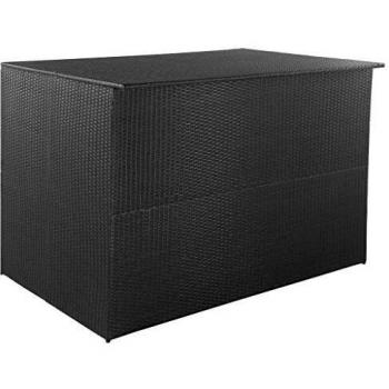 Baule da Giardino 150x100x100 cm in Polyrattan Nero