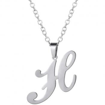 Collier en Acier Inoxydable Lettre H