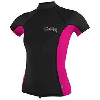 Chemisier court O'Neill femmes, noir framboise, col roulé, fit slim, stretch léger