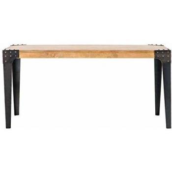 Tavolo da pranzo L160 in acciaio e legno stile industriale MADISON