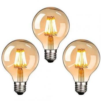 LED Edison Glühbirne E27, NUODIFAN 3 x Amber Glas Dimmbar LED Glühbirne
