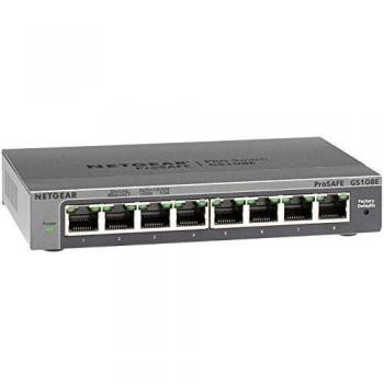 NETGEAR GS108E ProSAFE Plus Switch, 8-Port Managed Switch, Gigabit Ethernet