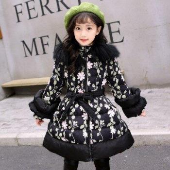 Capuche Douceur Winte: Veste Longue en Coton pour Fille