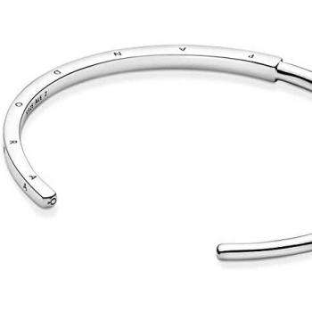 Pandora Pandora Pulsera Rígida en plata de ley Pandora Signature I-D 599493C00, para Mujer