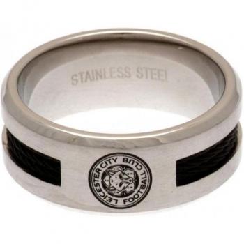 Leicester City FC Silver Ring with Black Inlay – Medium Size