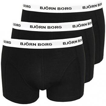 Bjorn Borg Men's 3-Pack Contrast Waistbands Boxer Trunks, Black/Multi