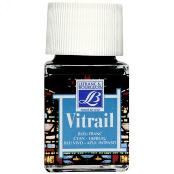 Vitrail Cyan Glass-Ceramic Paint by Lefranc Bourgeois 50ml