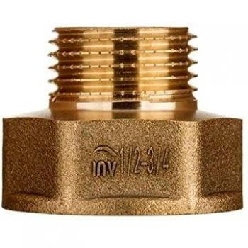 Male/Female Brass Reducer 3/4 x 1/2