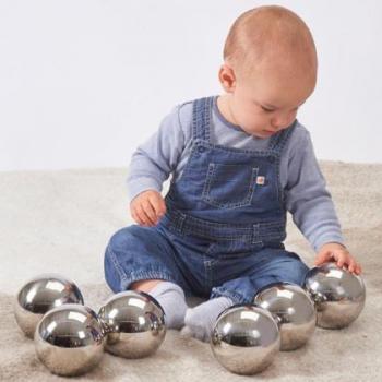 Palline sensoriali Misteriose, 6 sfere diametro 10 cm in acciaio