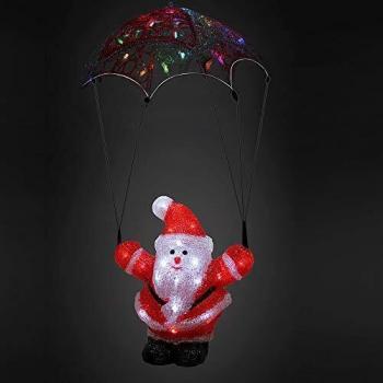 Figurine lumineuse LED Père Noël parachute acrylique Monzana décoration de noël