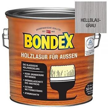 Bondex Wetterschutzfarbe für Holz im Farbton Hellblau-Grau, 2,5 Liter